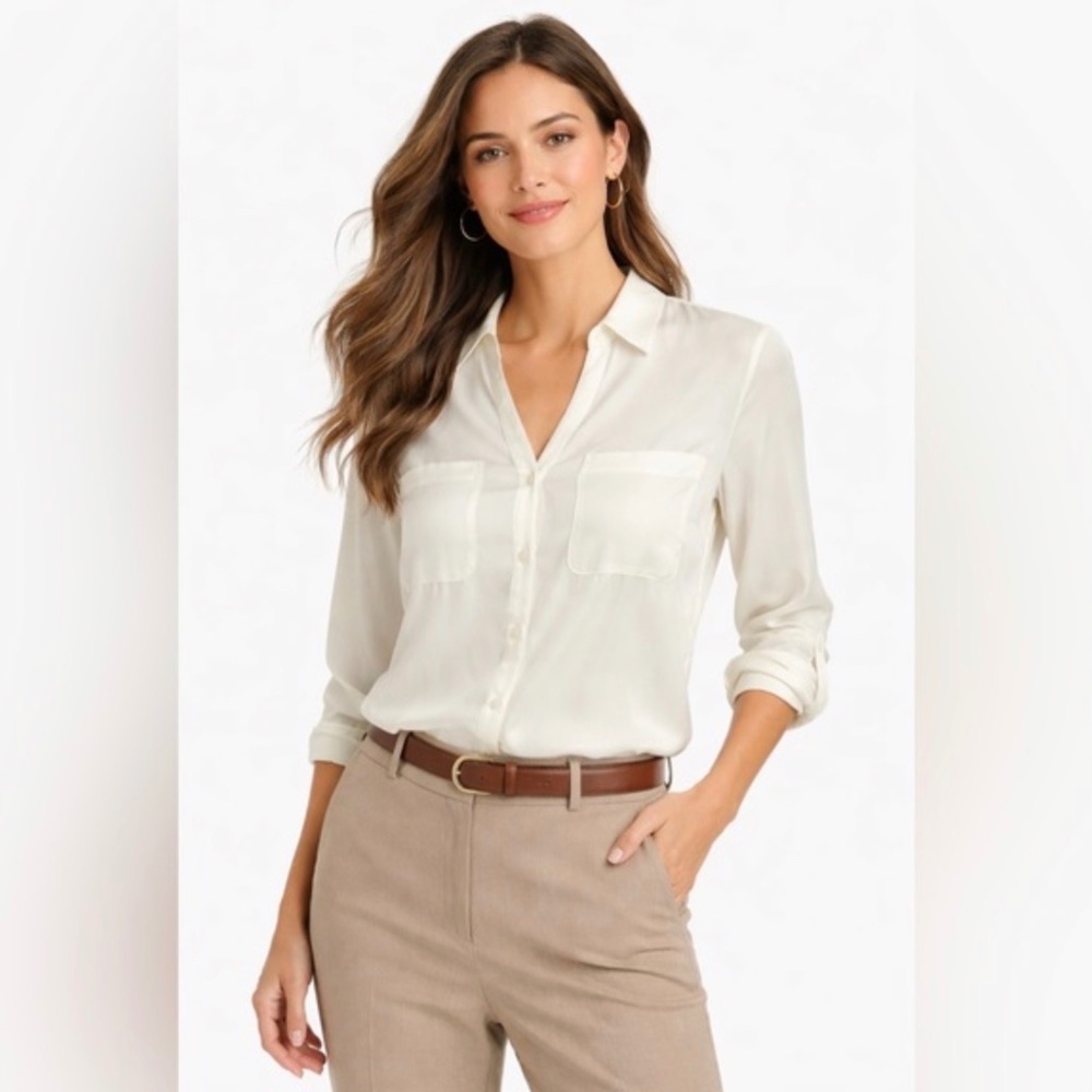 Talbots Satin Work Blouse